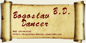 Bogoslav Dancer vizit kartica